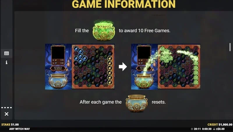 Any Witch Way – Naplnený kotol a spustenie Free Games